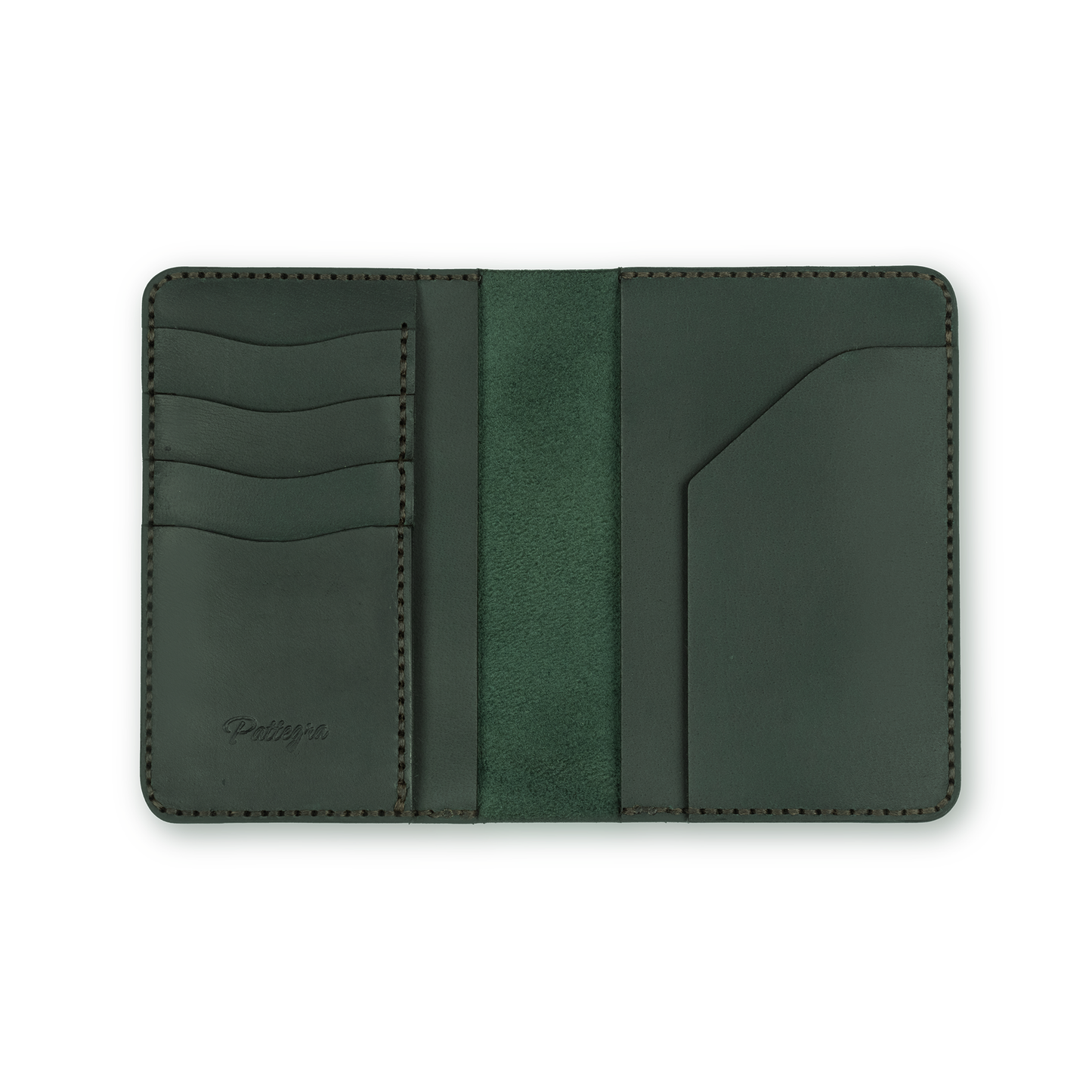 Green Passport Holder Inside