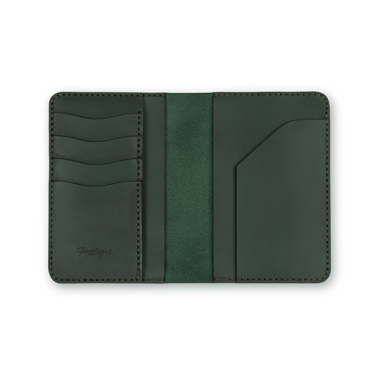 Green Passport Holder Inside